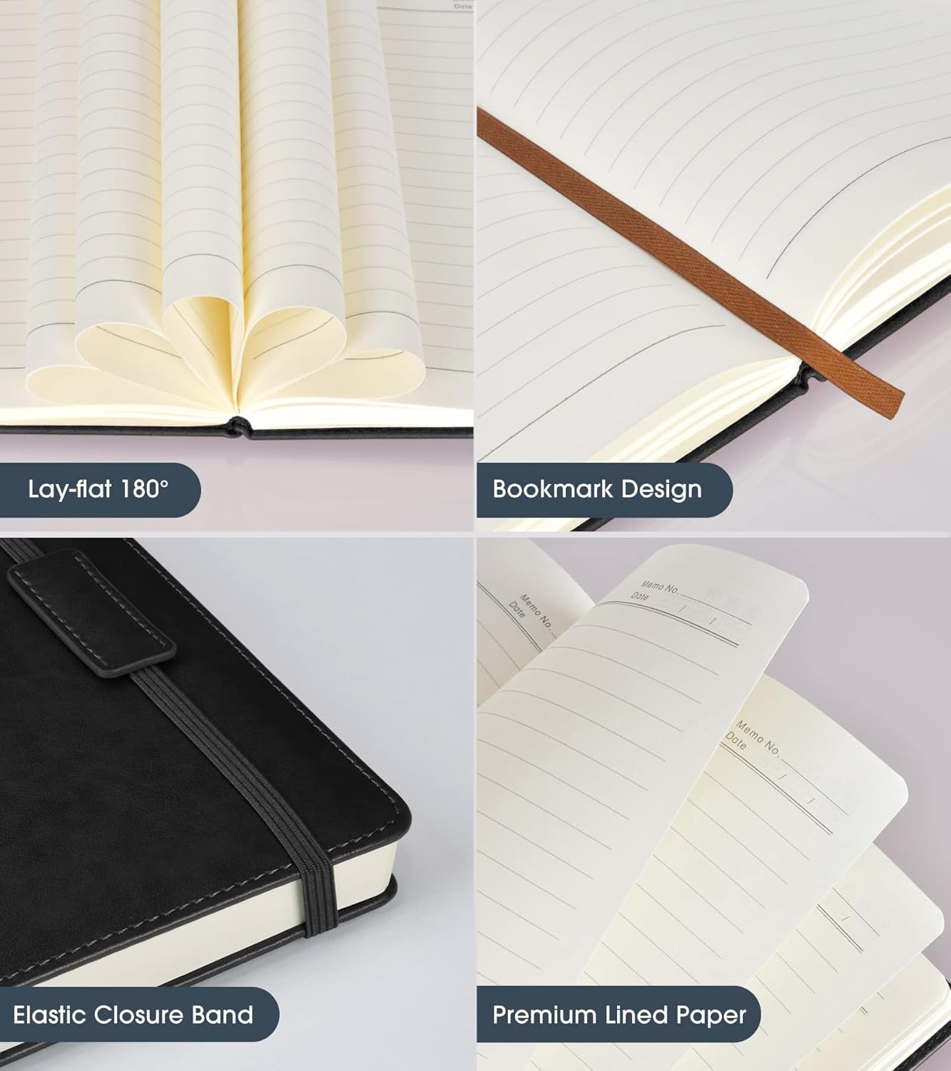 Biuwory Lined Hardcover Leather Journal Notebook